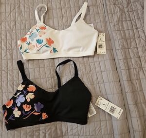 adidas Floral Sports Bras - White and Black